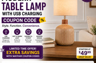 Wayfair Modern Table Lamp with USB Charging Coupon Code, Deals & Discounts